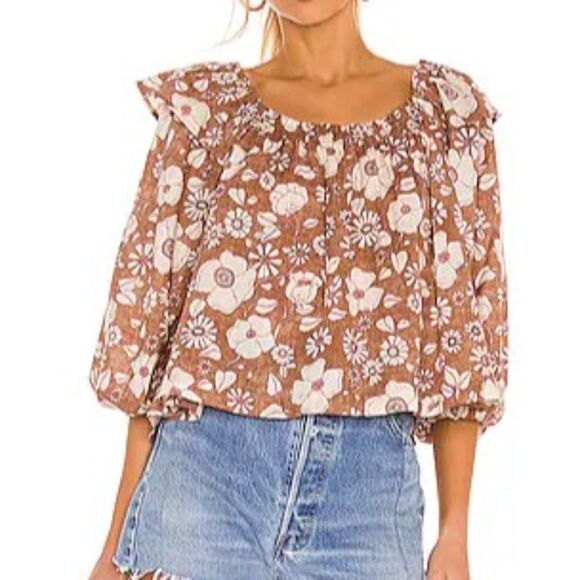 Free People Miss Daisy Printed Top NWOT Size SMALL - Picture 2 of 7